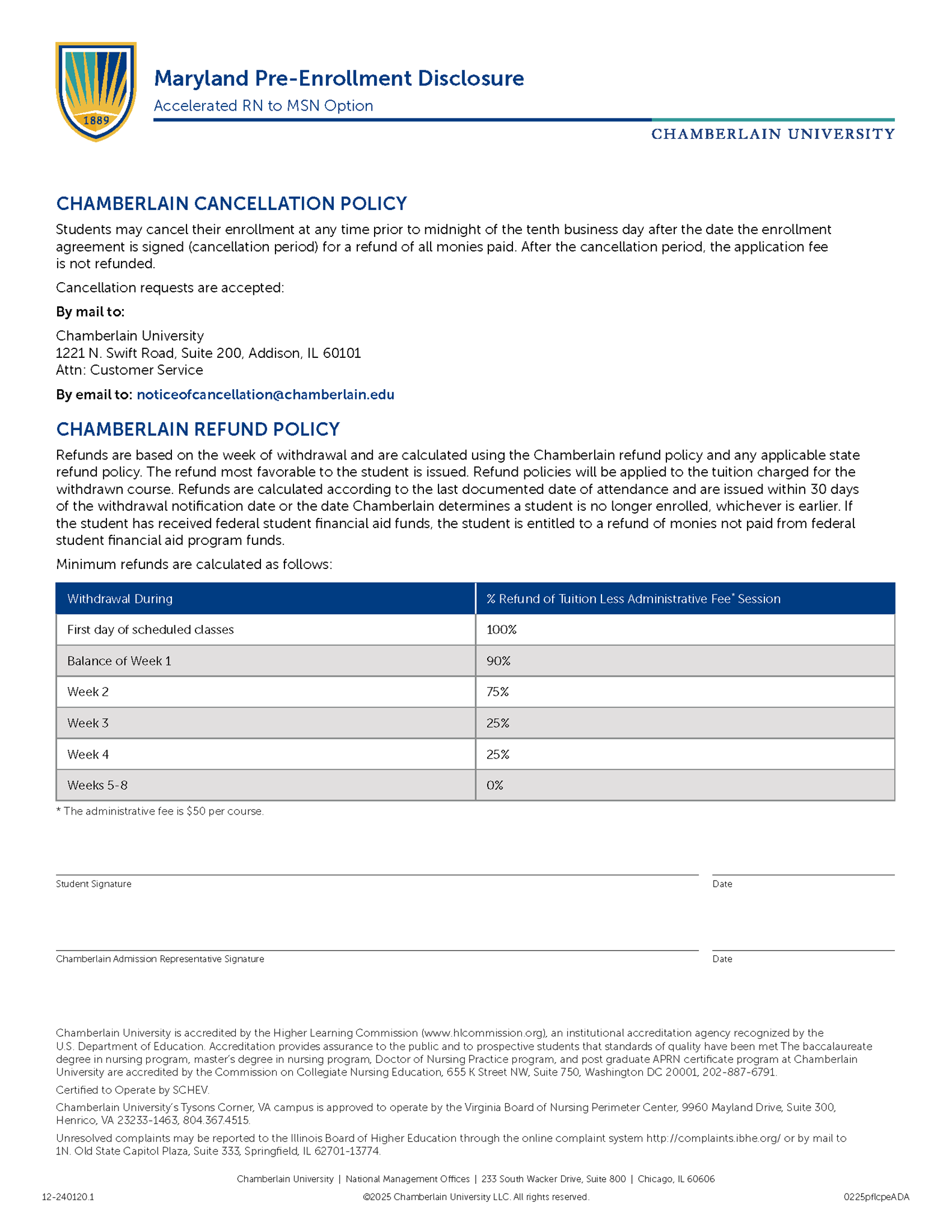 Picture of Maryland Pre-Enrollment Disclosure - Accelerated RN to MSN Option